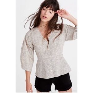 Madewell Floretine Peplum Top